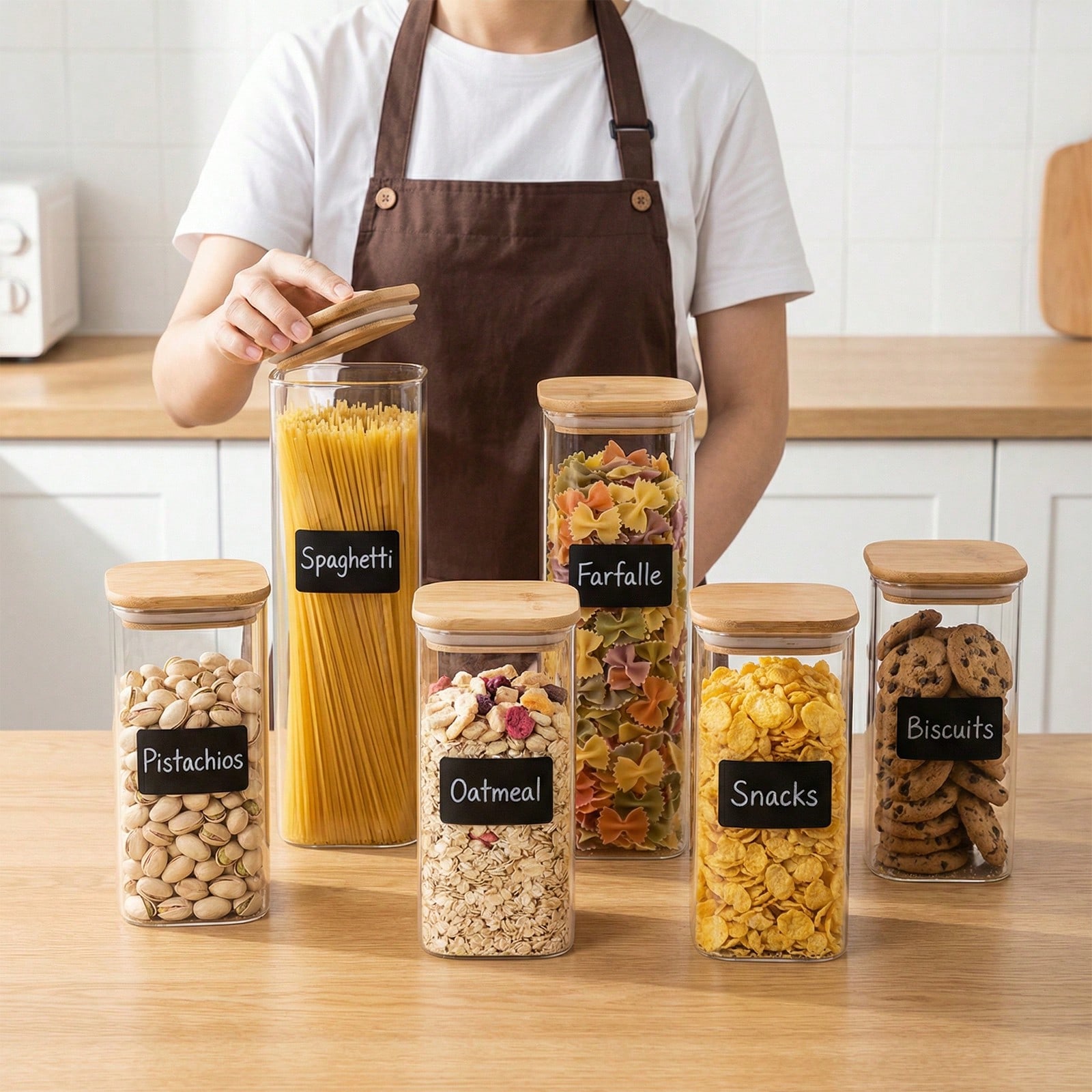 Food Storage For Pantry - 6/12pcs Glass Food Storage Containers With