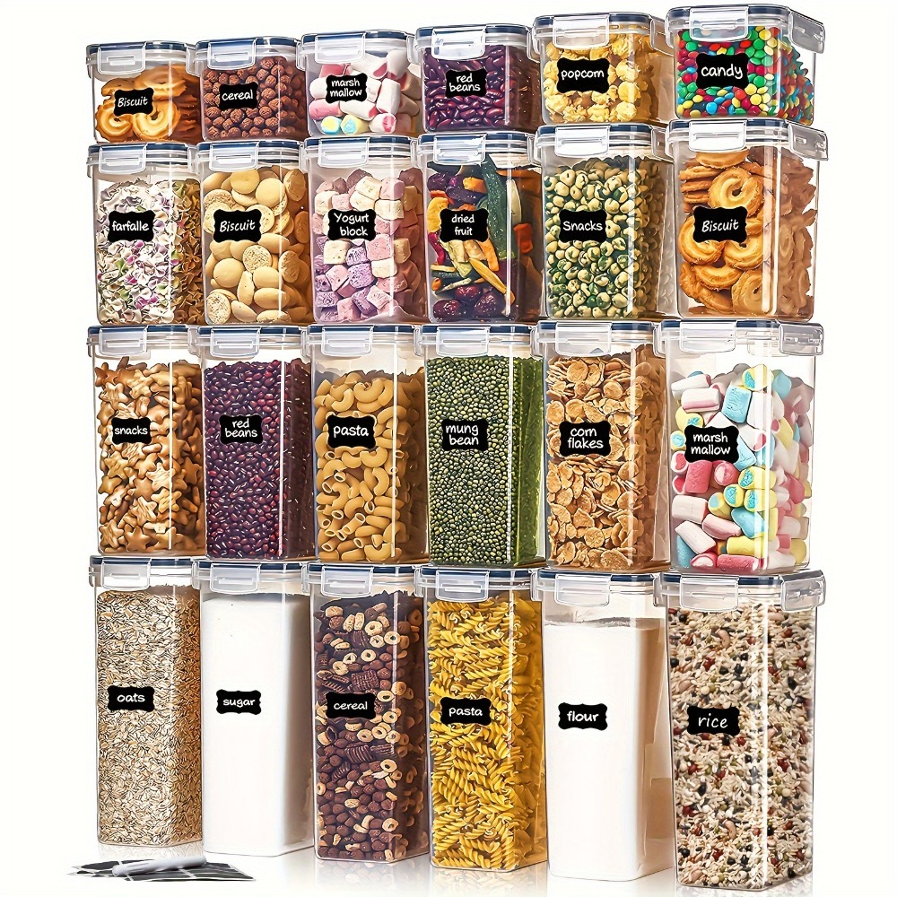 Food Storage For Pantry - 24Pcs Food Storage Containers 12 Boxes