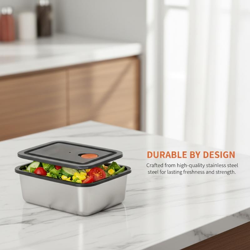 Food Storage For Pantry - 4pc Stainless Steel Food Storage Containers