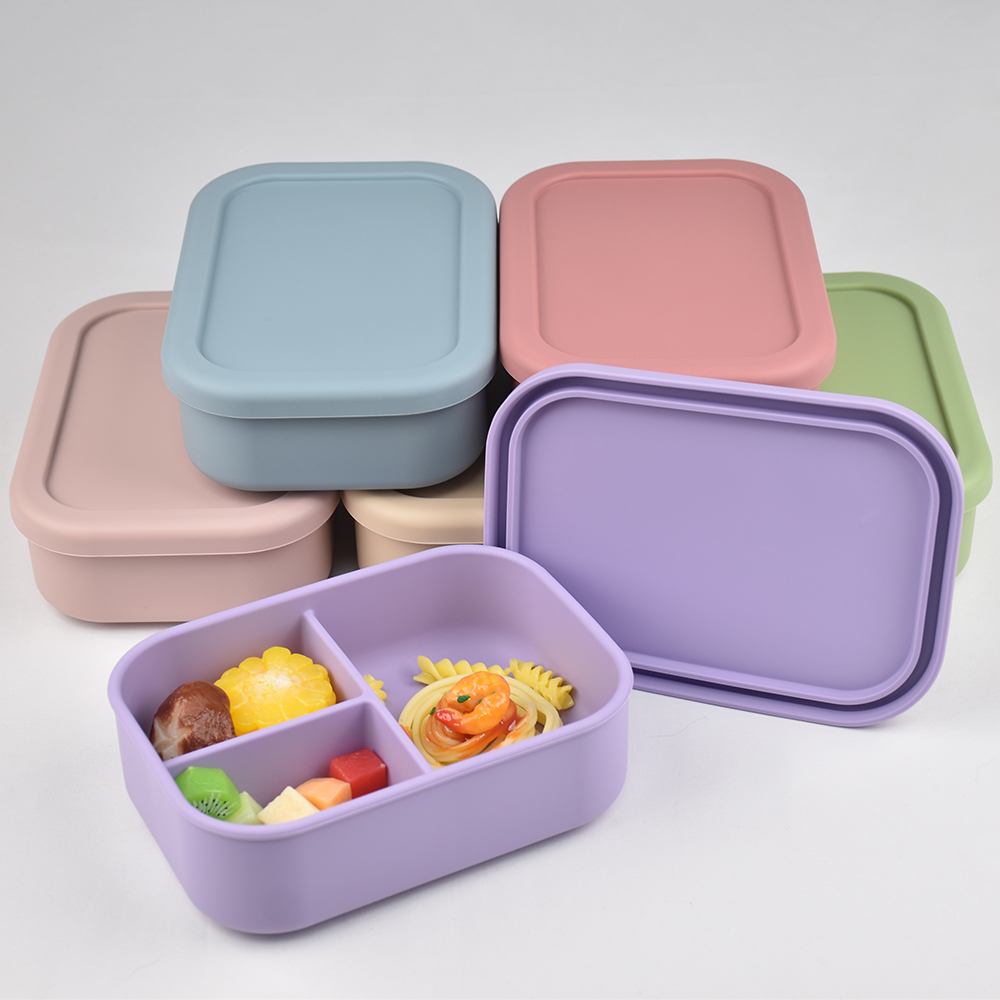 Food Storage 30 Years - 3-Compartment Food Grade Silicone Bento Lunch