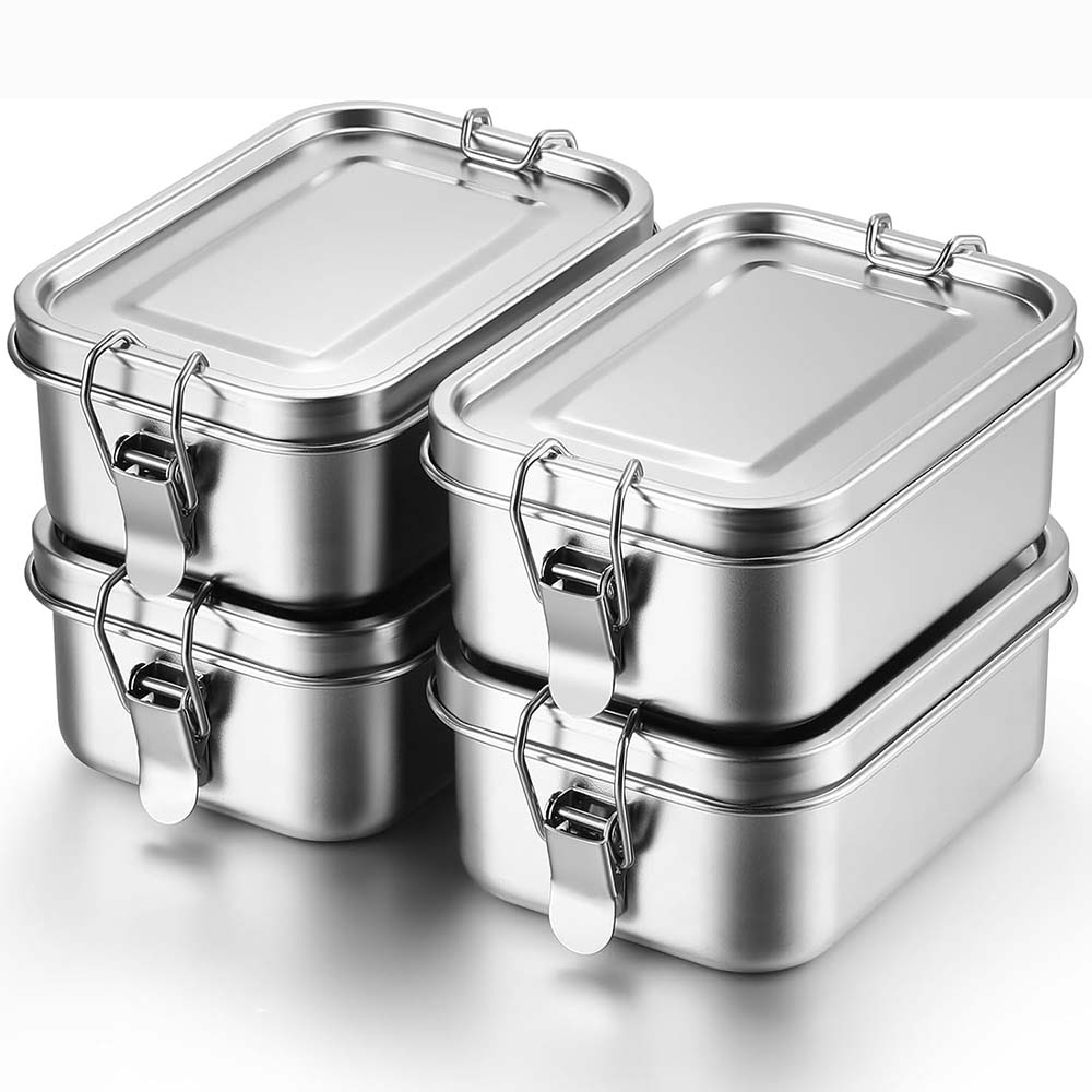 Food Storage Underground - 4Pcs Stainless Steel Bento Box Metal