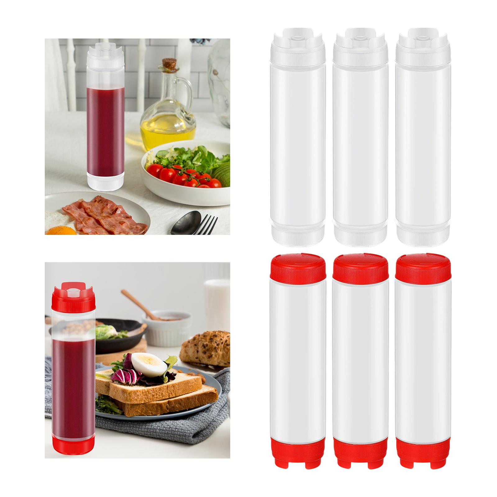 Salad Dressing Bottle - 3 Pieces Condiment Squeeze Bottles Empty