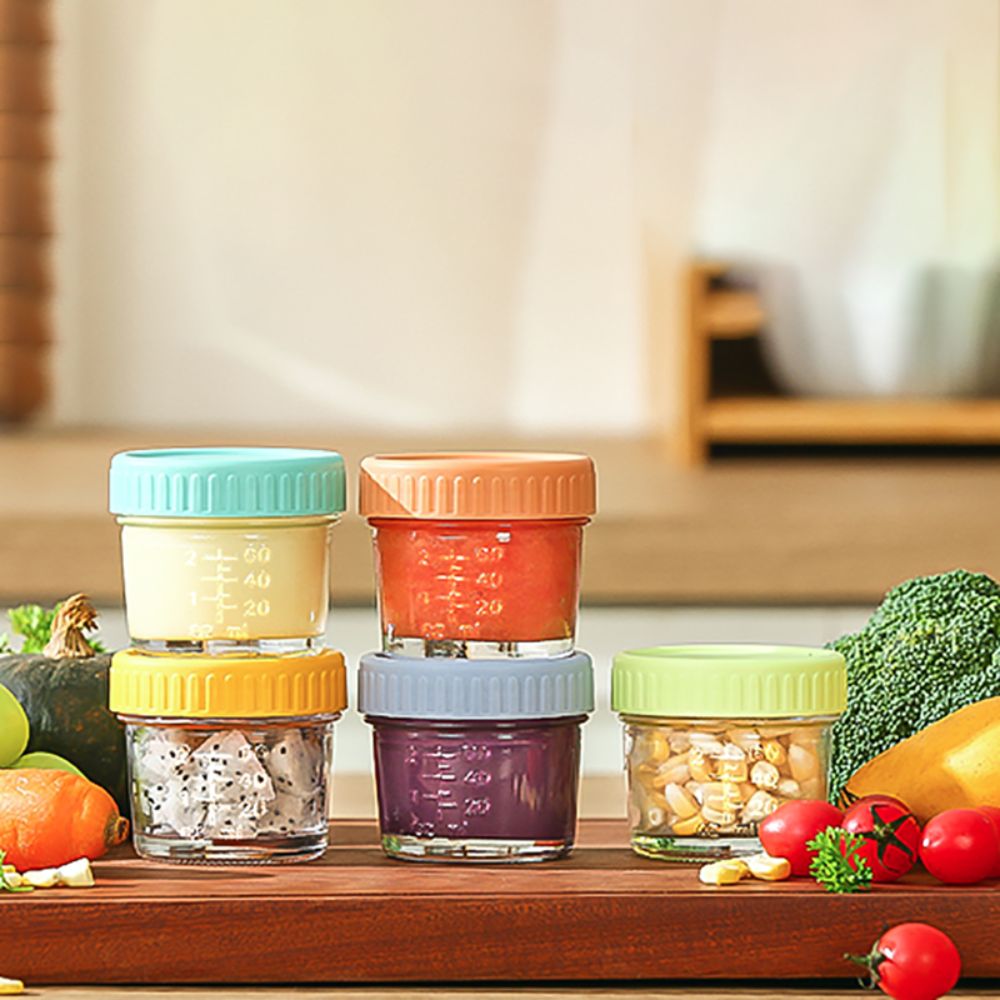 Food Storage Containers Glass - 6pcs Mason Jar Glass Baby Food