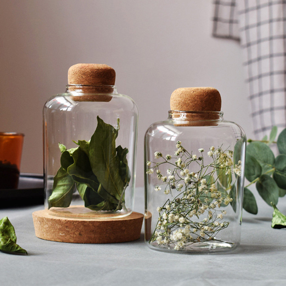 Food Storage Glass Container Set - 1Pcs Glass Storage Jar Cork Seal