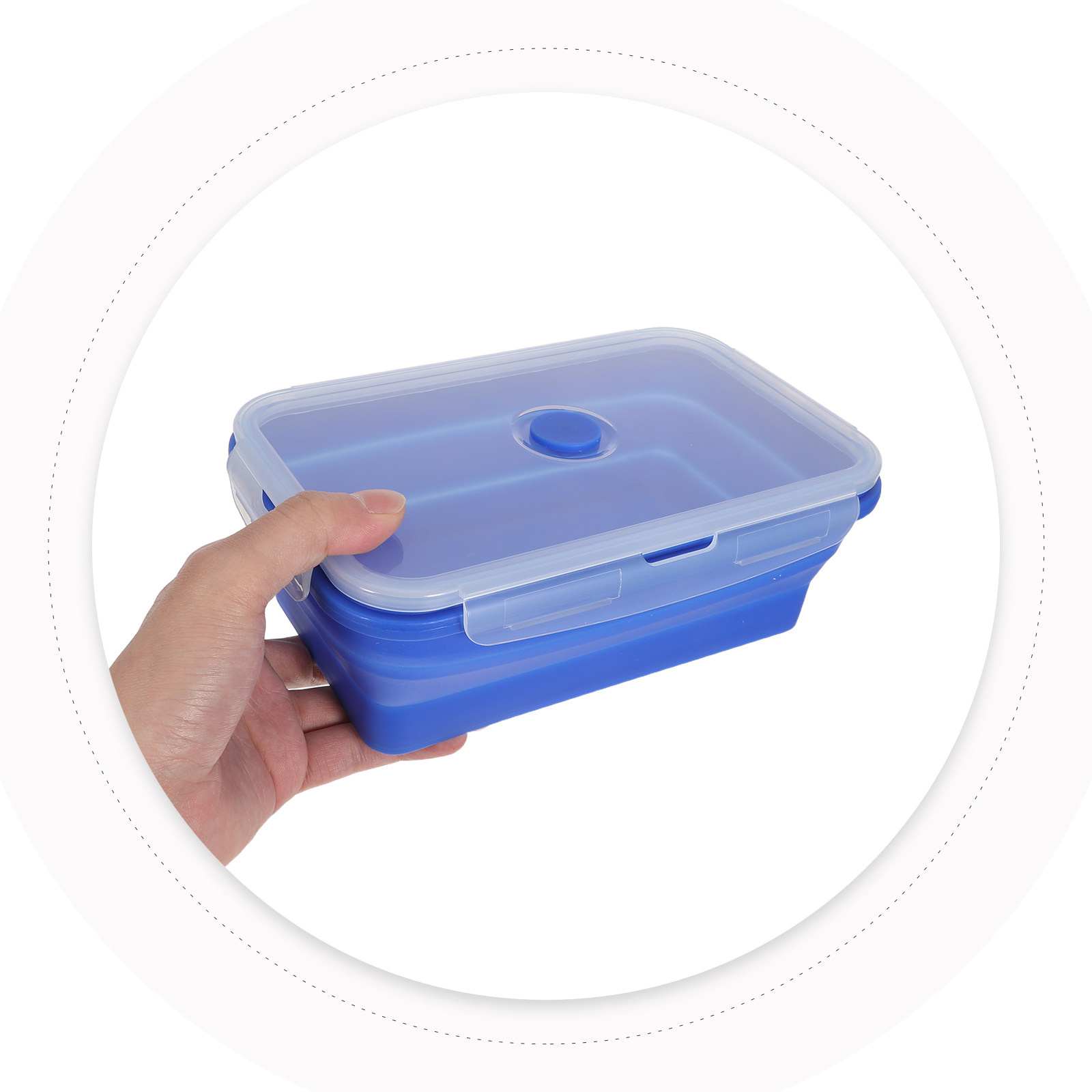 Food Storage Containers Plastic Box - 4Pcs Foldable Silicone Lunch Box Containers