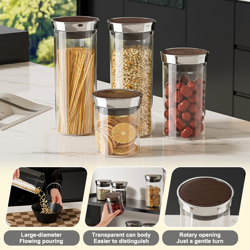 Airtight Cereal Jar - Uforu Food Grade Cereal Container, Large