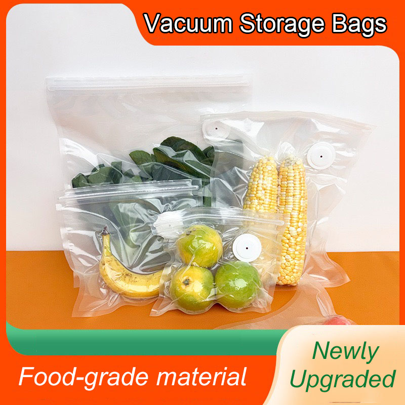 Food Storage No Plastic - New Reusable Air Vacuum Storage Bags
