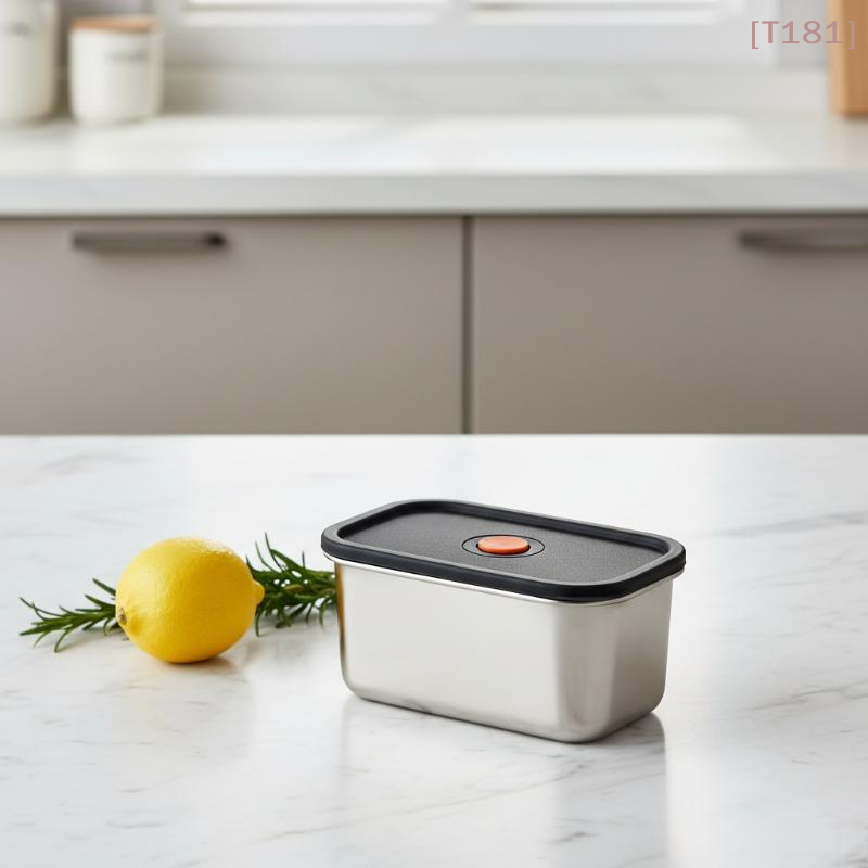 Food Storage For Pantry - [E] 4pc Stainless Steel Food Storage