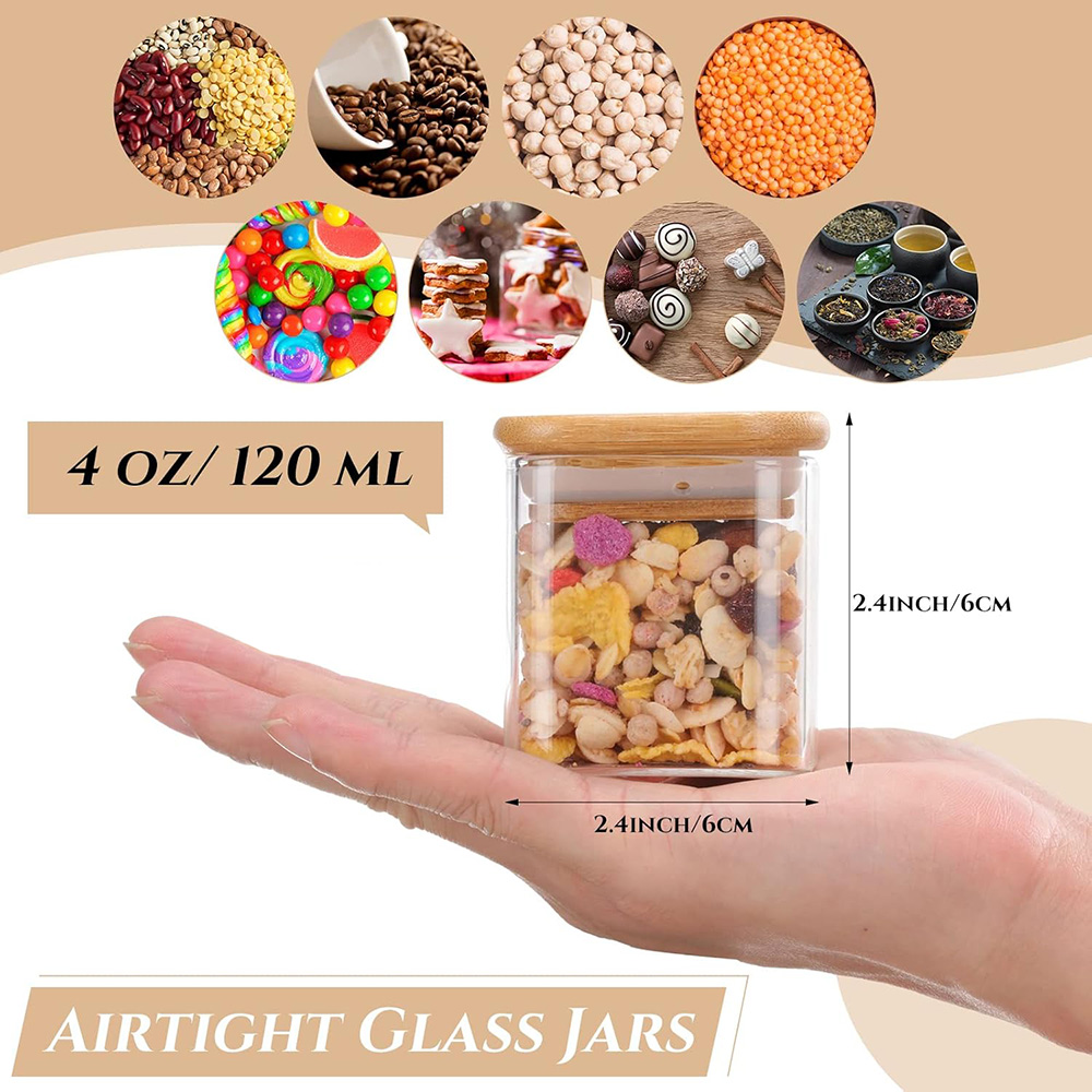 4oz 6Packs Glass Jars Set with - đánh giá và giá Food Storage Glass Container Set
