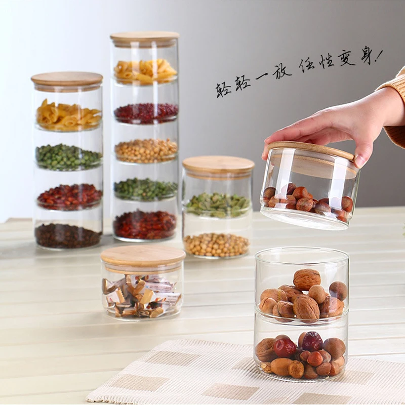 New1200 Ml 3-layer Glass Can K - đánh giá và giá Food Storage Glass Container Set