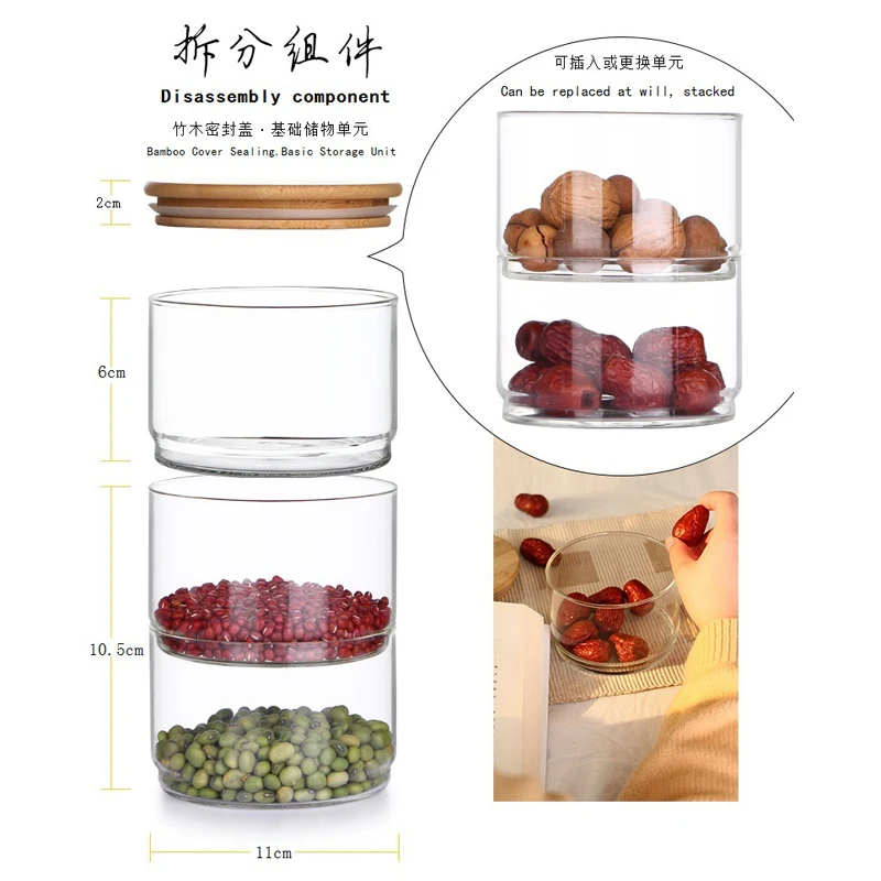 New1200 Ml 3-layer Glass Can K - đánh giá và giá Food Storage Glass Container Set