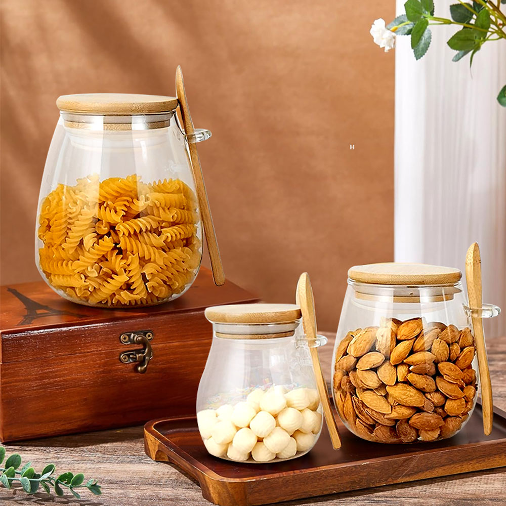 34oz sealed glass jar with spo - đánh giá và giá Food Storage Glass Container Set