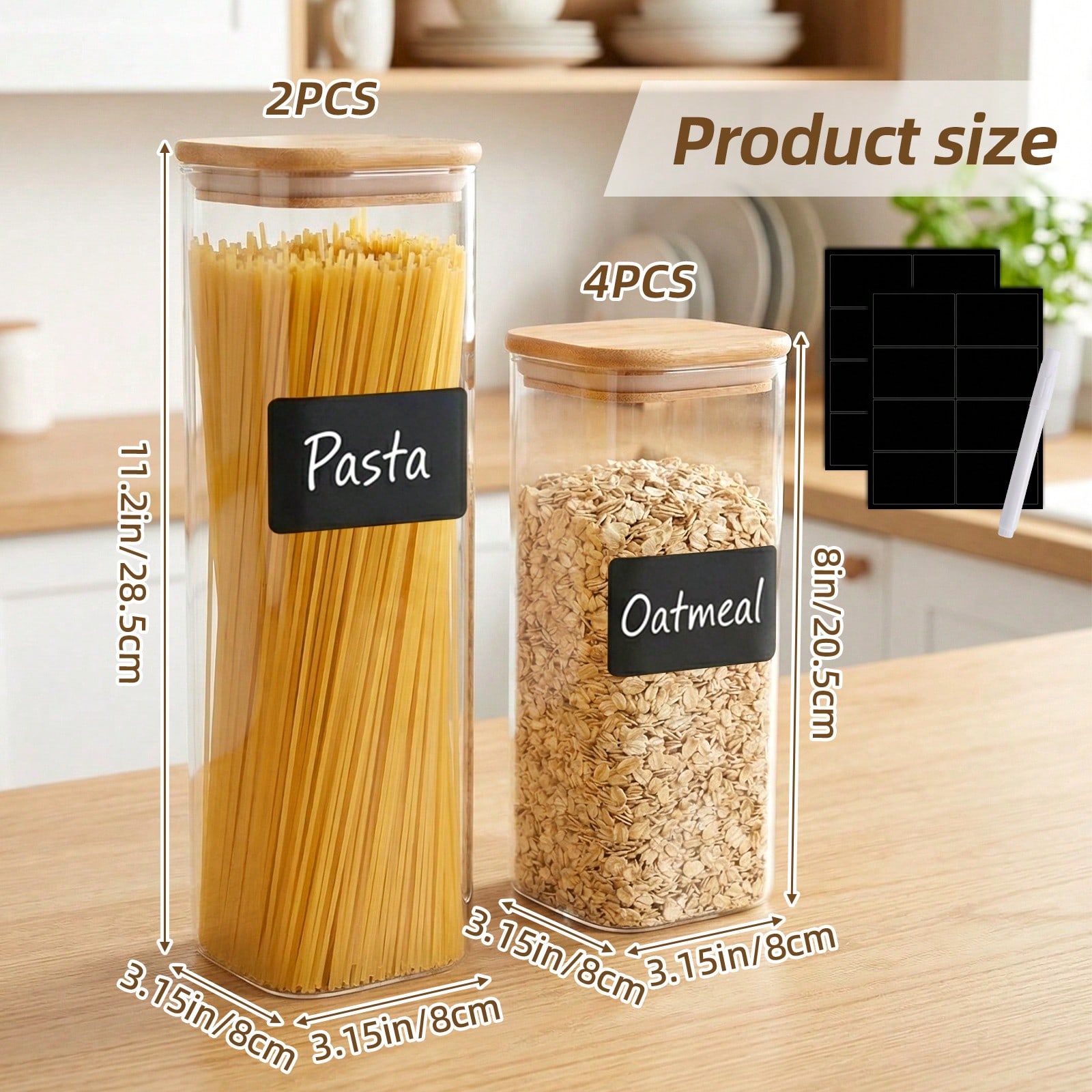 6/12pcs Glass Food Storage Con - đánh giá và giá Food Storage For Pantry