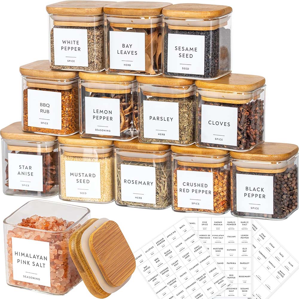 5oz Glass Jars Set with Spice  - đánh giá và giá Food Storage Glass Container Set