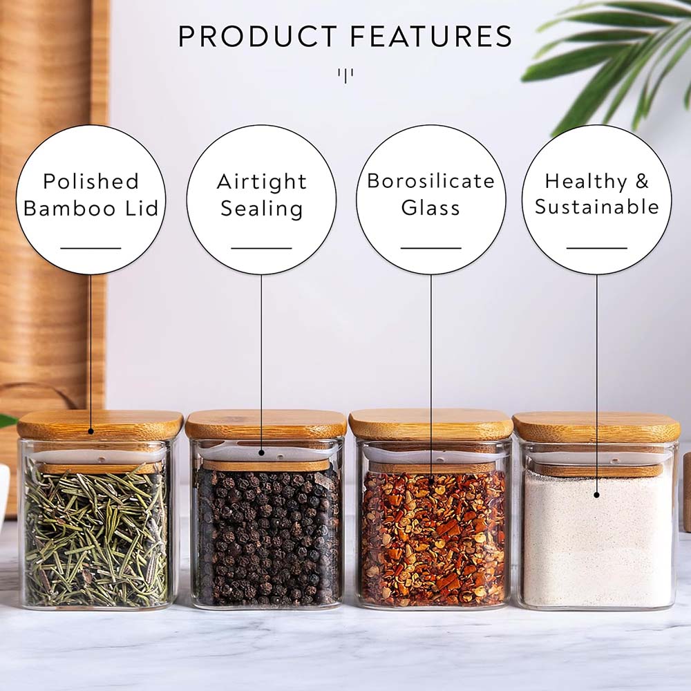 5oz Glass Jars Set with Spice  - đánh giá và giá Food Storage Glass Container Set