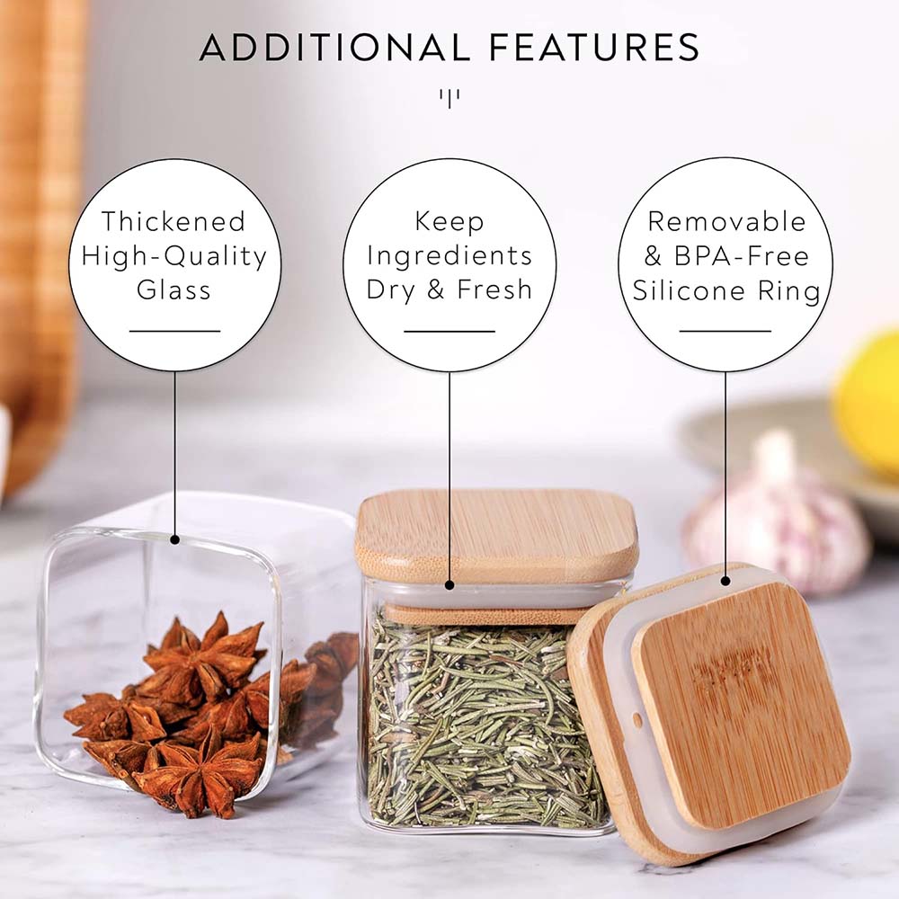 5oz Glass Jars Set with Spice  - đánh giá và giá Food Storage Glass Container Set