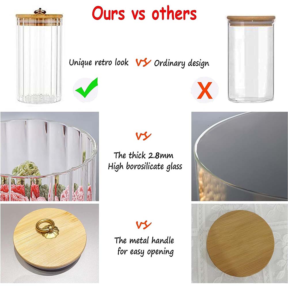 Glass Storage Jars Set of 3, A - đánh giá và giá Food Storage Glass Container Set