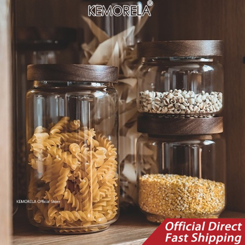 Wood Lid Glass Airtight Canist - đánh giá và giá Food Storage Containers Glass