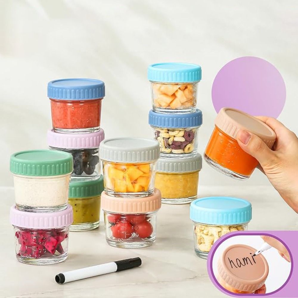 6pcs Mason Jar Glass Baby Food - đánh giá và giá Food Storage Containers Glass