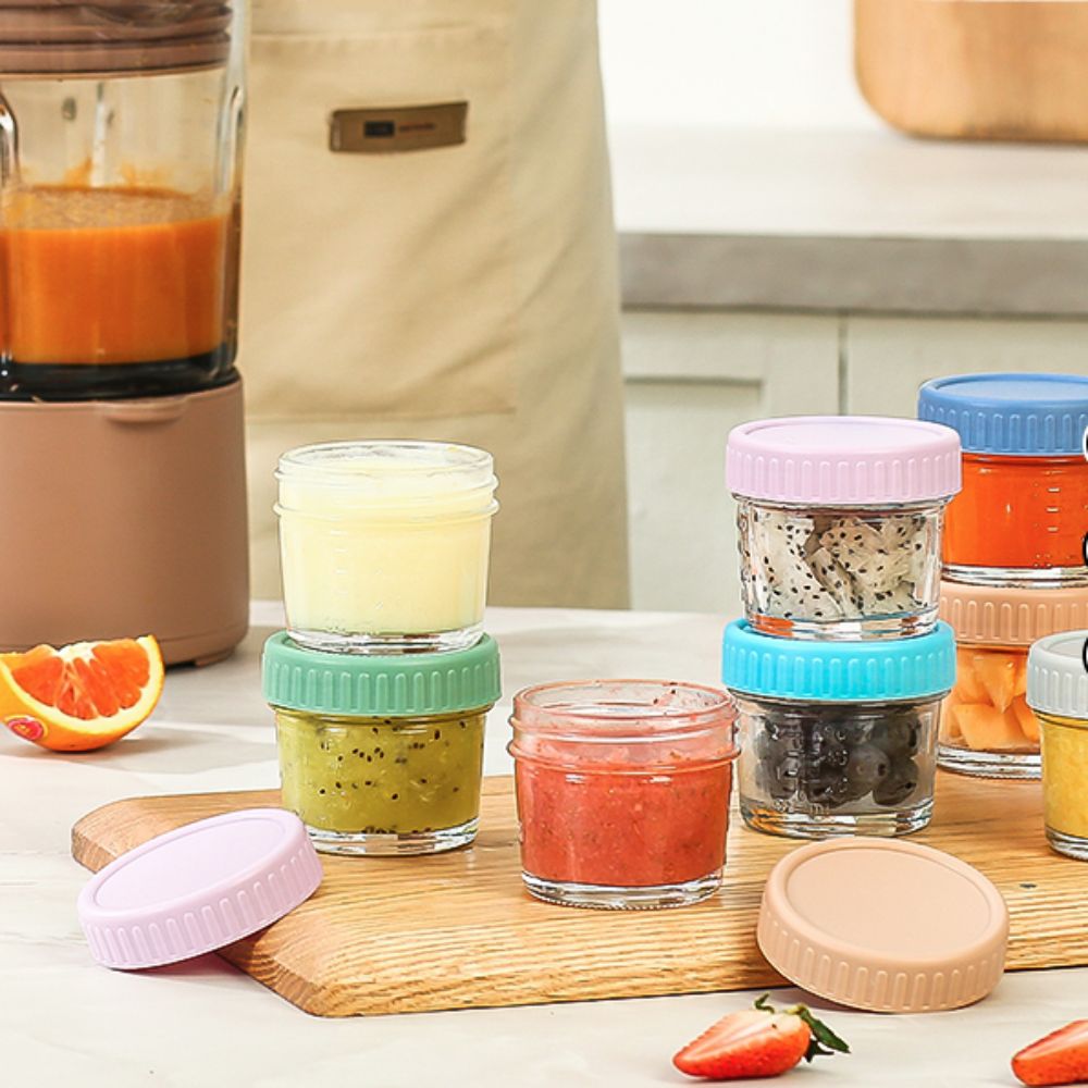 6pcs Mason Jar Glass Baby Food - đánh giá và giá Food Storage Containers Glass