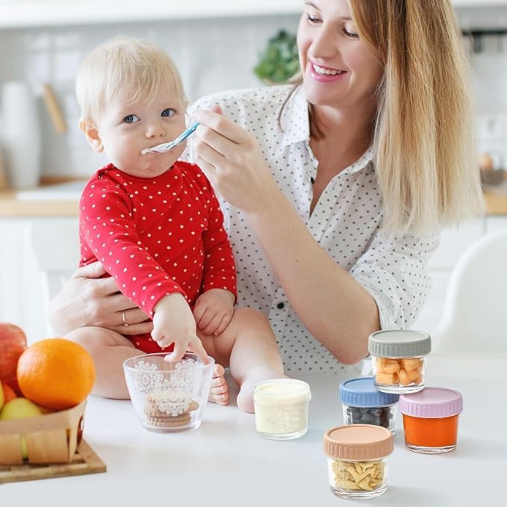 6pcs Mason Jar Glass Baby Food - đánh giá và giá Food Storage Containers Glass