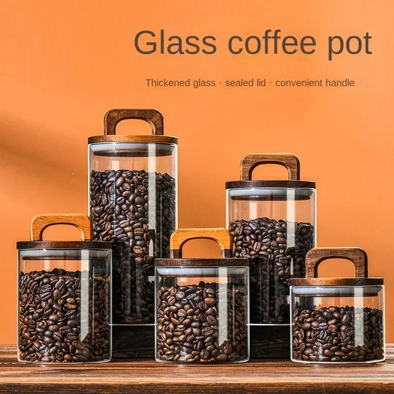 800-2100ml Wood Lid Glass Jar  - đánh giá và giá Food Storage Glass Container Set