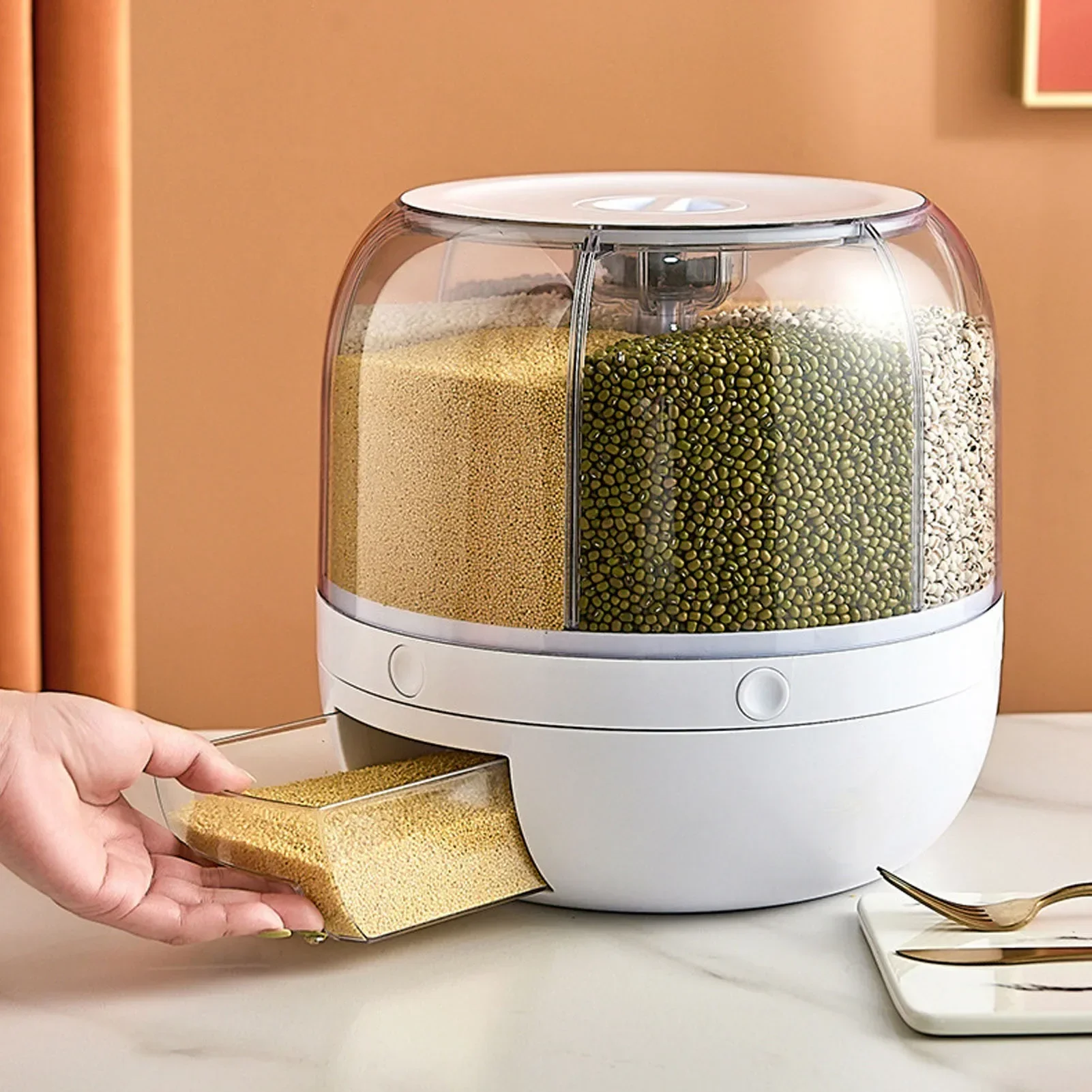 6-Compartment 360° Rotating Ai - đánh giá và giá Food Storage For Pantry