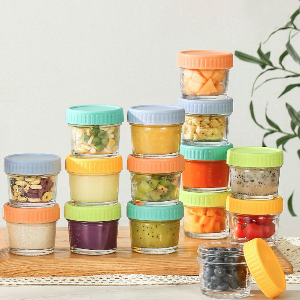 6pcs Glass Baby Food Jar Reusa - đánh giá và giá Food Storage Containers Glass