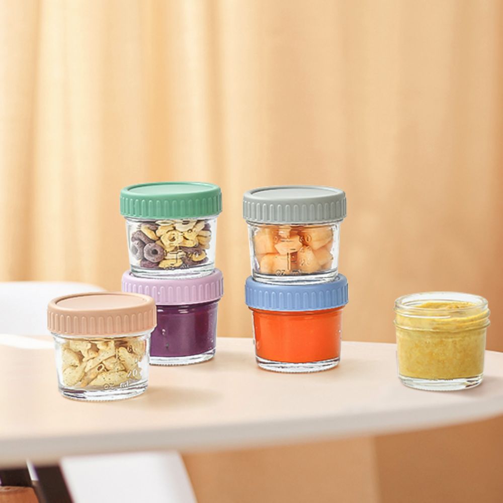 6pcs Glass Baby Food Jar Reusa - đánh giá và giá Food Storage Containers Glass