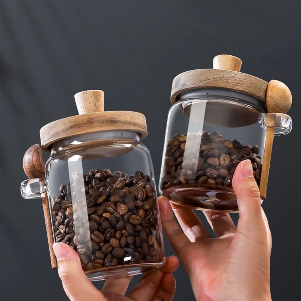 Moisture-proof Coffee Bean Sto - đánh giá và giá Food Storage Glass Container Set
