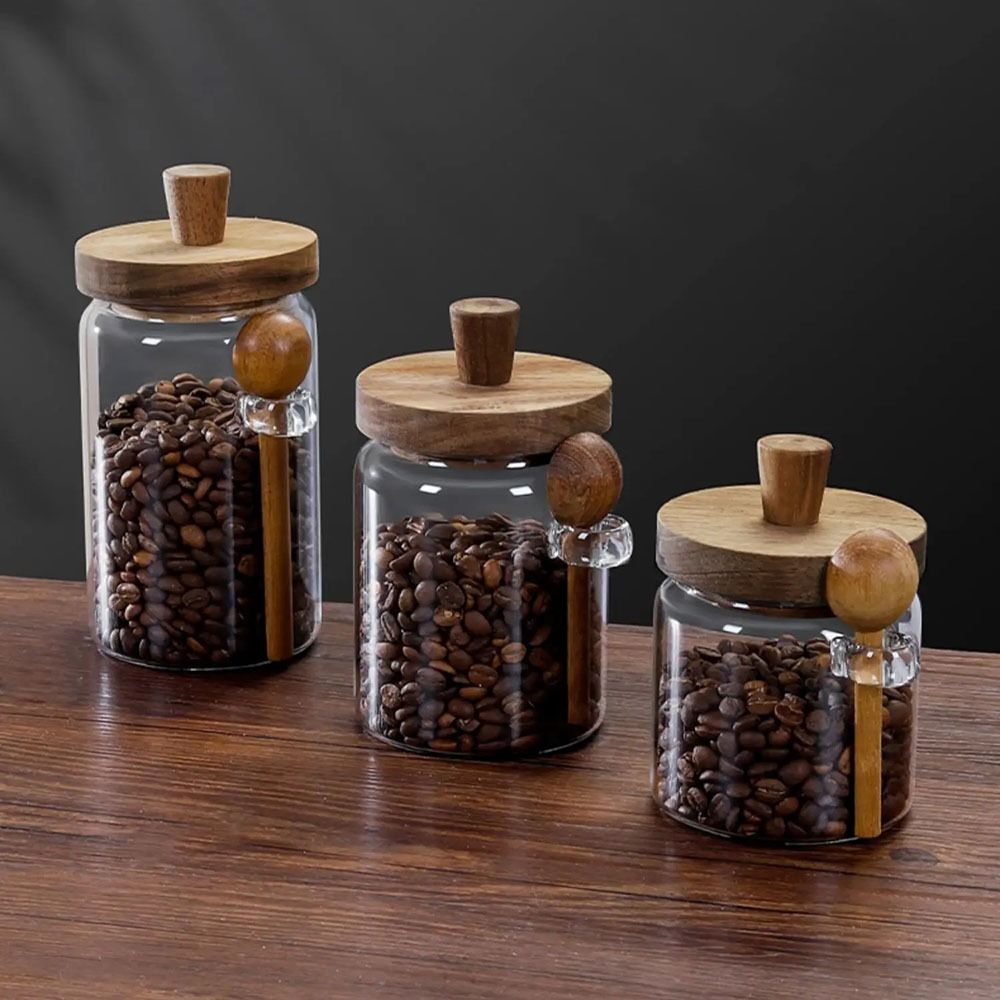 Moisture-proof Coffee Bean Sto - đánh giá và giá Food Storage Glass Container Set