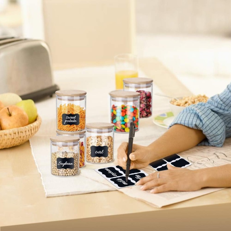 12 Glass Jars Set with Bamboo  - đánh giá và giá Airtight Cereal Jar