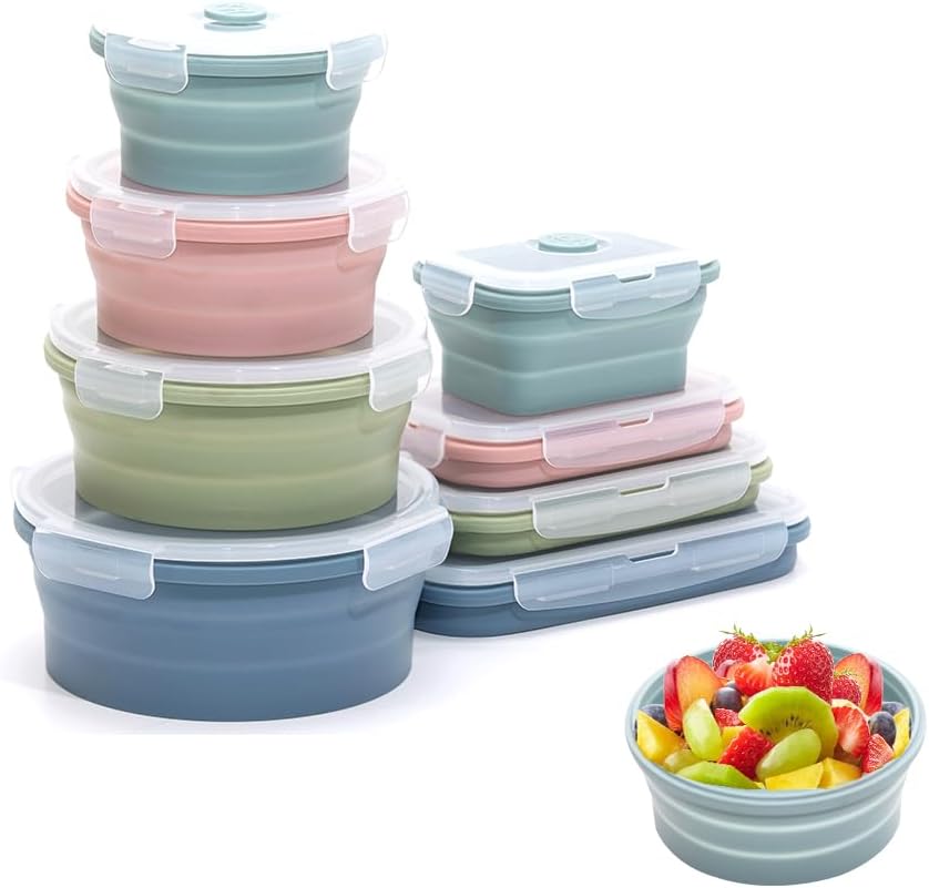 Collapsible Silicone Food Stor - đánh giá và giá Food Storage Kits