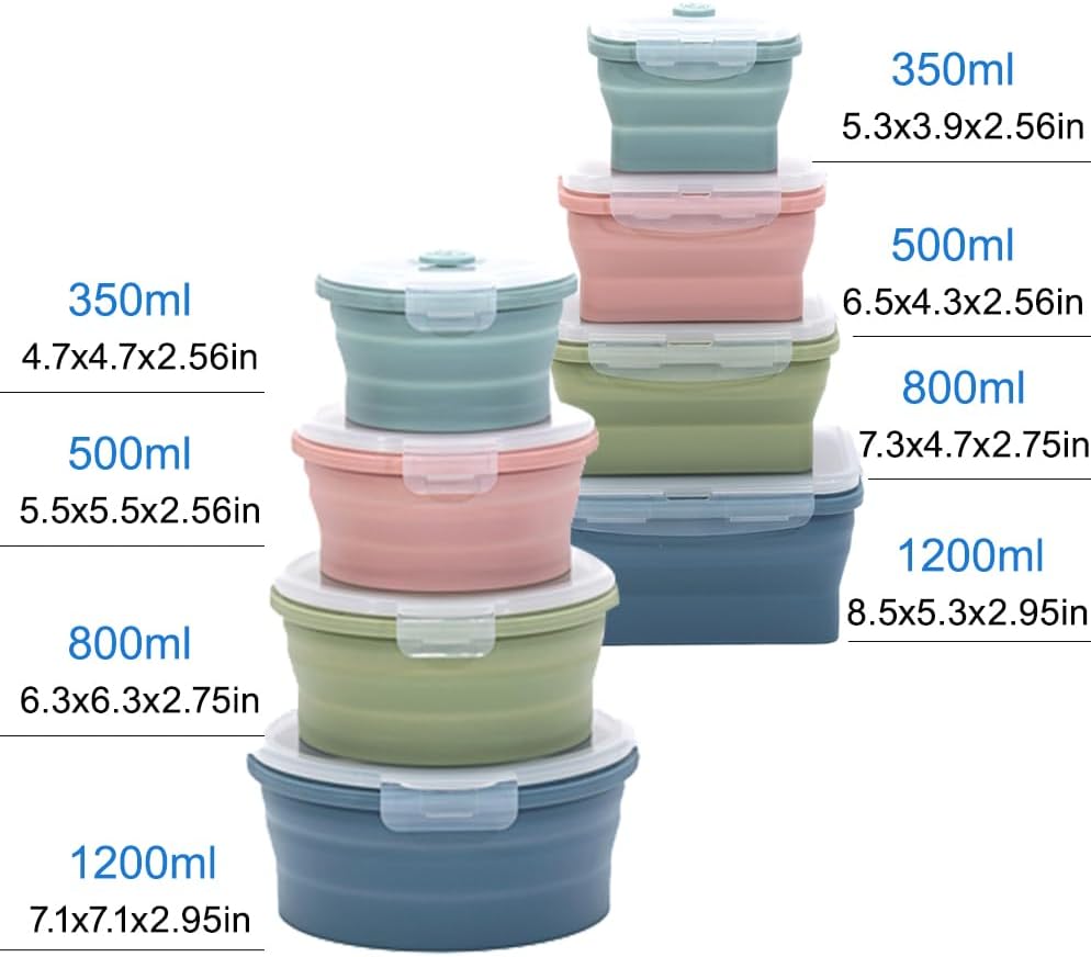 Collapsible Silicone Food Stor - đánh giá và giá Food Storage Kits