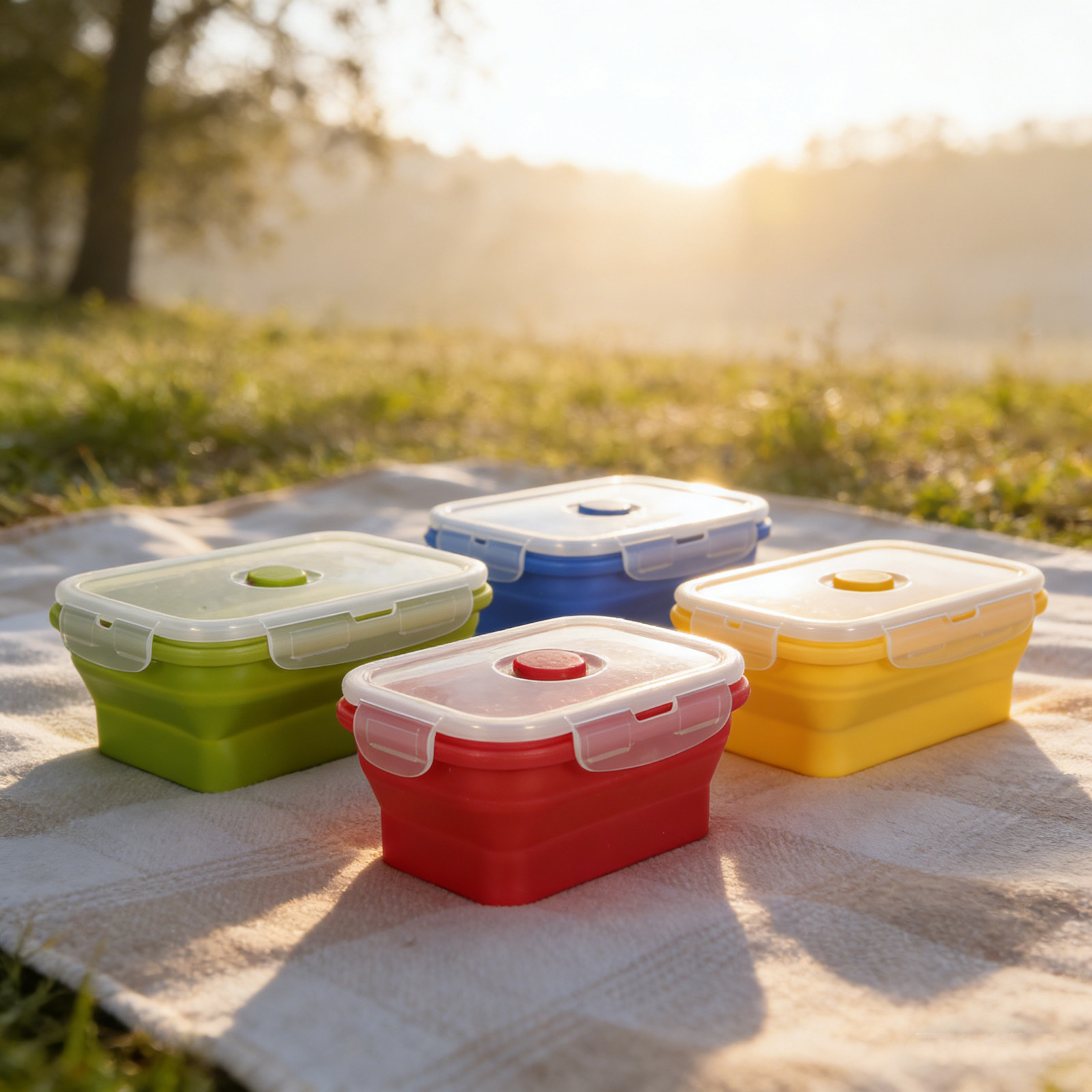 4Pcs Foldable Silicone Lunch B - đánh giá và giá Food Storage Containers Plastic Box