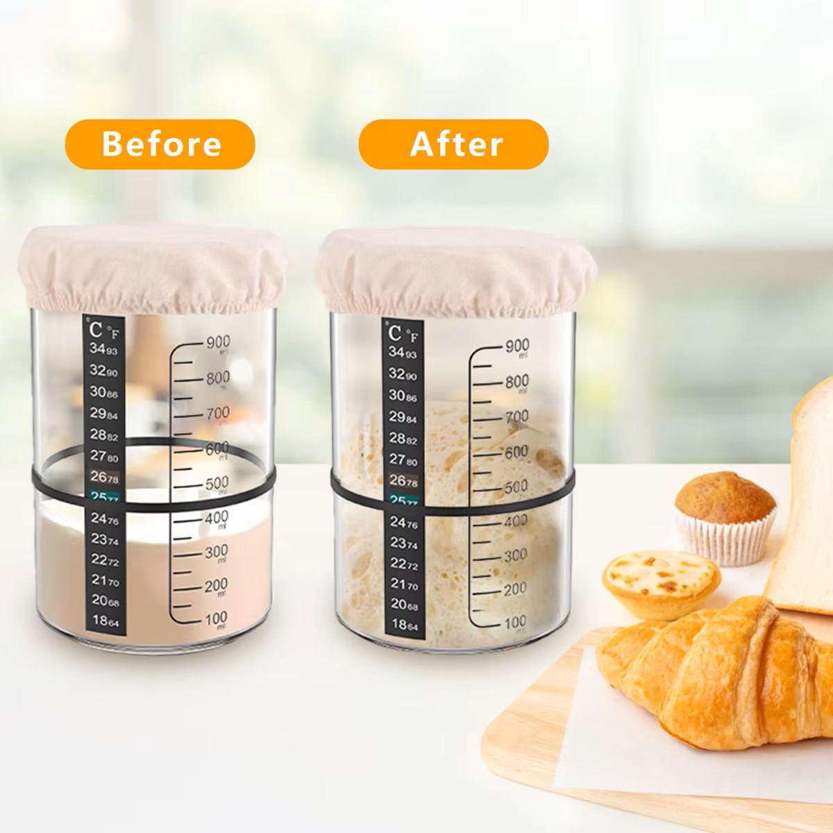 1500/900ml Sourdough Starter J - đánh giá và giá Food Storage Glass Container Set