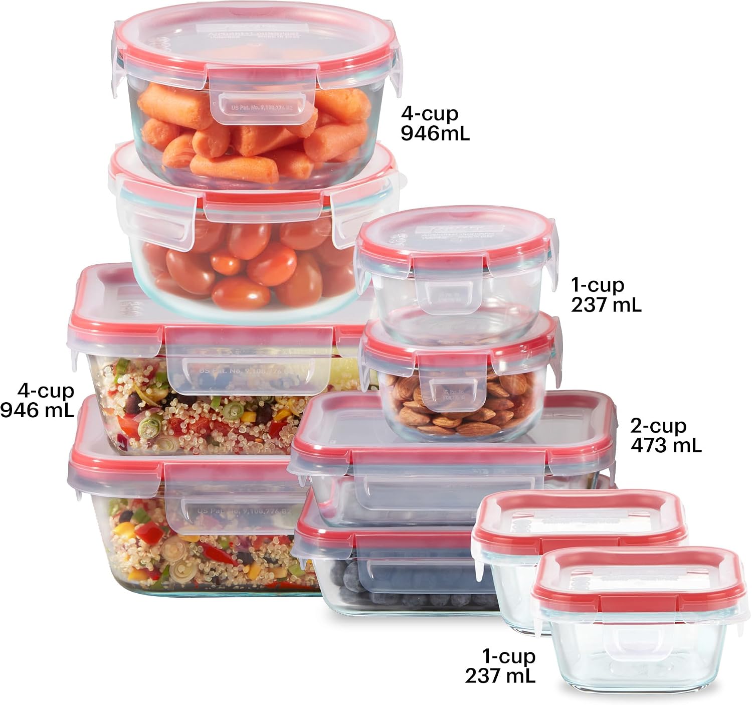 Freshlock (10-Pack) Mixed Size - đánh giá và giá Food Storage Glass Container Set