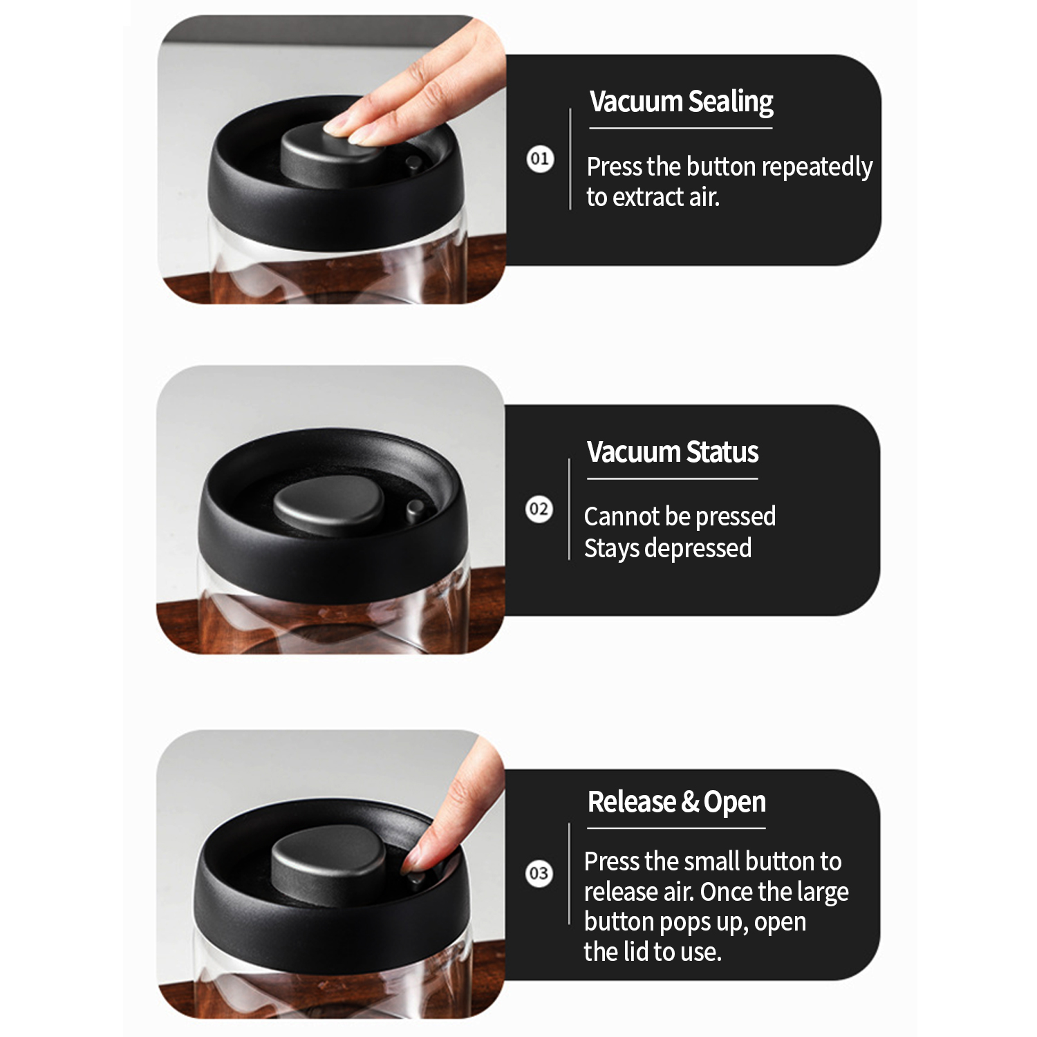 OANKR Vacuum Coffee Canister 5 - đánh giá và giá Food Storage Containers Glass