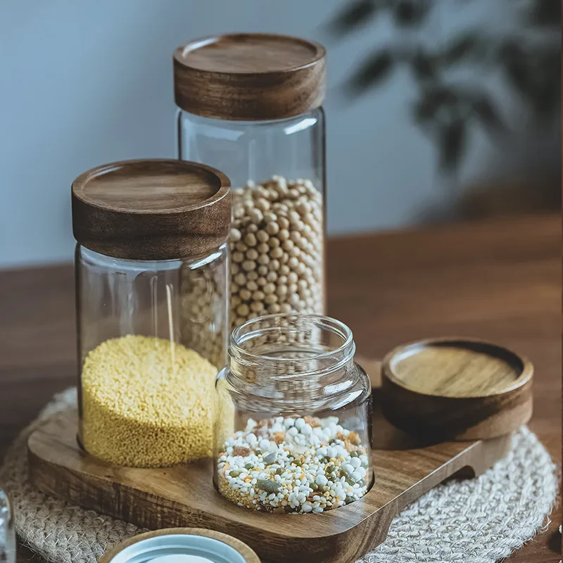 Wood Lid Orgnizer Glass Airtig - đánh giá và giá Food Storage Glass Container Set