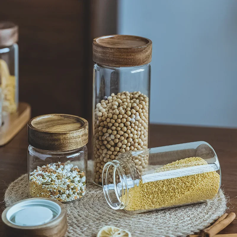 Wood Lid Orgnizer Glass Airtig - đánh giá và giá Food Storage Glass Container Set