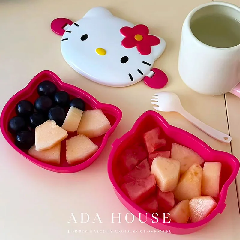 Cute Hello Kitty Shaped Lunch  - đánh giá và giá Food Storage No Plastic
