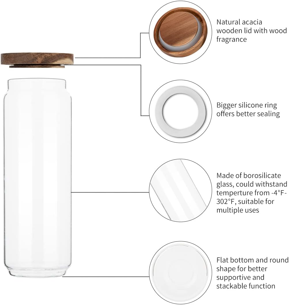 4 Pack 34 OZ Glass Jars with W - đánh giá và giá Food Storage Glass Container Set