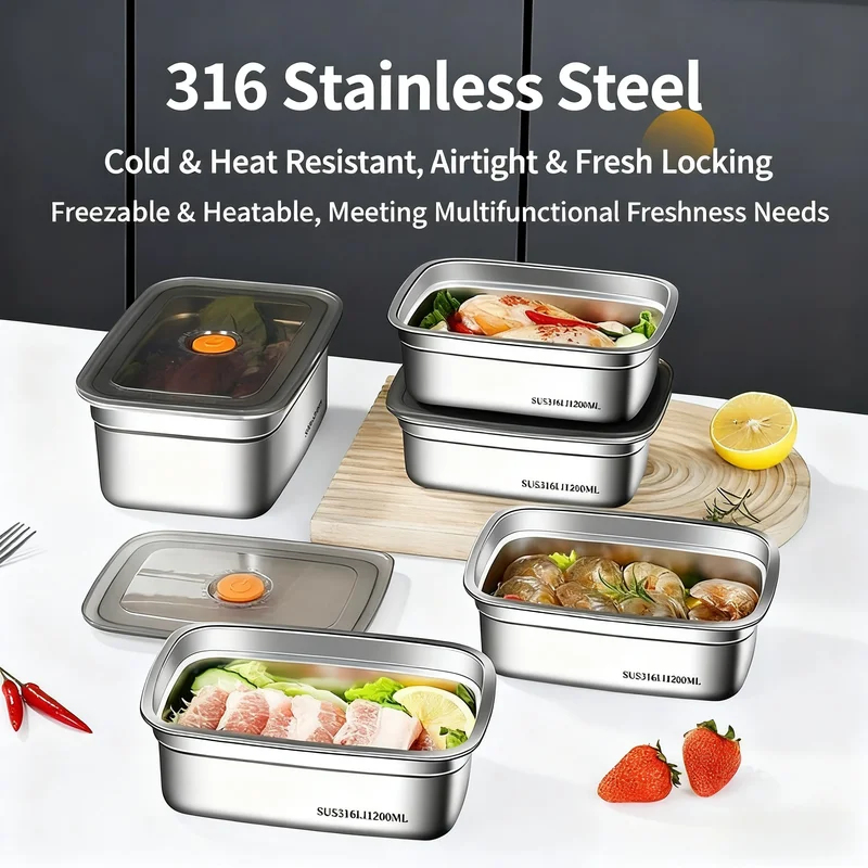 Large Capacity Stainless Steel - đánh giá và giá Food Storage Large