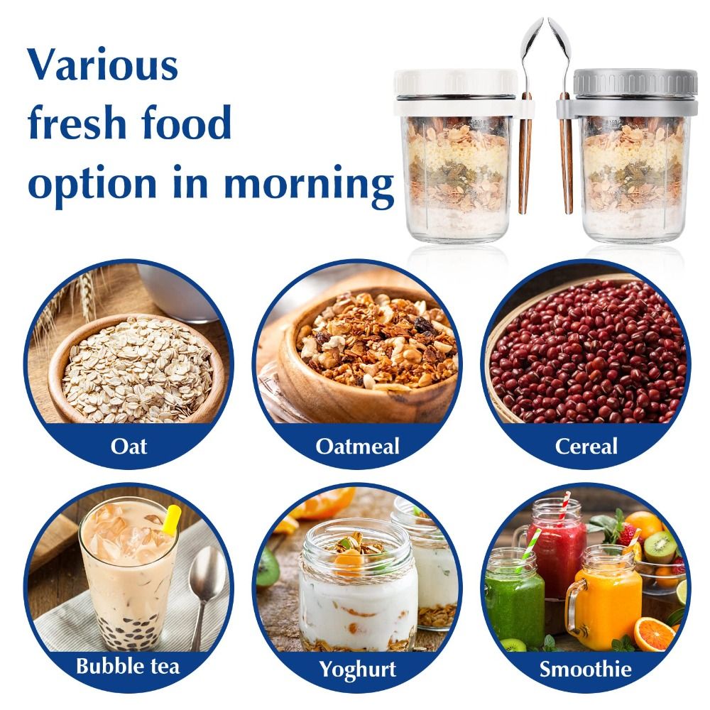 Yogurt Jar 350ml Overnight Oat - đánh giá và giá Food Storage Glass Container Set